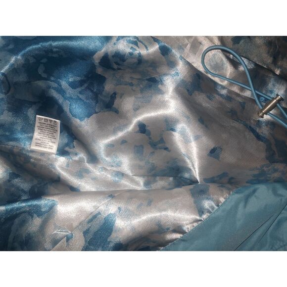 NWOT Dennis Basso Raincoat Medium Teal Blue Zipper & Snaps Removeable Hood - Picture 8 of 8